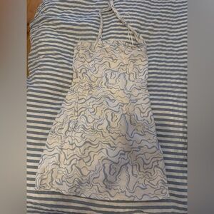 Abercrombie & Fitch White and Blue Patterned linen mini dress